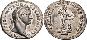 RÖMISCHE KAISERZEIT
Domitianus, 81-96 n. Chr. AR-Denar 88 n. Chr. Rom Vs.: IMP CAES DOMIT AVG GERM P M TR P VII, Kopf mit Lorbeerkranz n. r., Rs.: IM...