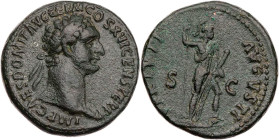 RÖMISCHE KAISERZEIT
Domitianus, 81-96 n. Chr. AE-As 92-94 n. Chr. Rom Vs.: IMP CAES DOMIT AVG GERM COS XVI CENS PER P P, Kopf mit Lorbeerkranz n. r.,...