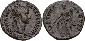 RÖMISCHE KAISERZEIT
Nerva, 96-98 n. Chr. AE-Dupondius 97 n. Chr. Rom Vs.: IMP NERVA CAES AVG P M TR P COS III P P, Kopf mit Strahlenkrone n. r., Rs.:...