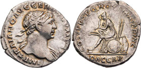 RÖMISCHE KAISERZEIT
Traianus, 98-117 n. Chr. AR-Denar 108-109 n. Chr. Rom Vs.: IMP TRAIANO AVG GER DAC P M T[R P], Büste mit drapierter linker Schult...