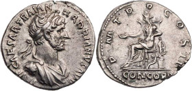 RÖMISCHE KAISERZEIT
Hadrianus, 117-138 n. Chr. AR-Denar 118 n. Chr. Rom Vs.: IMP CAESAR TRAIAN HADRIANVS AVG, gepanzerte und drapierte Büste mit Lorb...