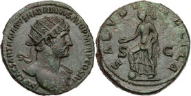 RÖMISCHE KAISERZEIT
Hadrianus, 117-138 n. Chr. AE-Dupondius 119-120 n. Chr. Rom Vs.: IMP CAESAR TRAIANVS HADRIANVS AVG P M TR P COS III, Büste mit dr...