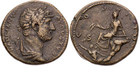 RÖMISCHE KAISERZEIT
Hadrianus, 117-138 n. Chr. AE-As 124-125 n. Chr. Rom, für den Umlauf in Syrien Vs.: HADRIANVS AVGVSTVS, drapierte Büste mit Lorbe...