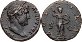 RÖMISCHE KAISERZEIT
Hadrianus, 117-138 n. Chr. AE-As 125-126/7 n. Chr. Rom Vs.: HADR[IANVS] AVGVSTVS, Kopf mit drapierter linker Schulter und Lorbeer...