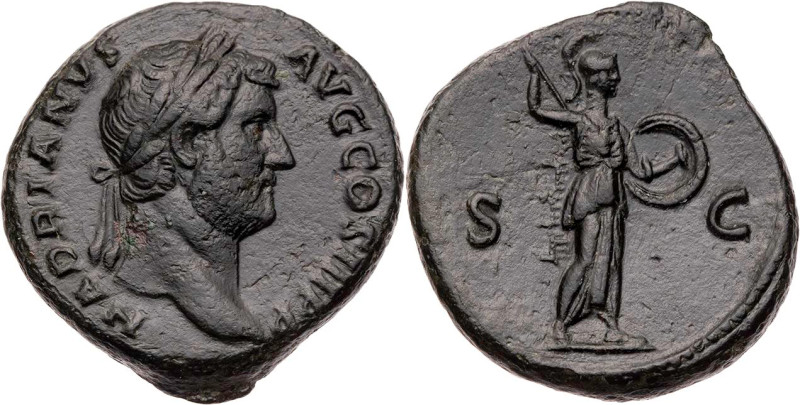 RÖMISCHE KAISERZEIT
Hadrianus, 117-138 n. Chr. AE-As 136 n. Chr. Rom Vs.: HADRI...