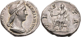 RÖMISCHE KAISERZEIT
Sabina, Gemahlin des Hadrianus, 117-138 n. Chr. AR-Denar 133-135 n. Chr. Rom Vs.: SABINA AVGVSTA HADRIANI AVG P P, drapierte Büst...