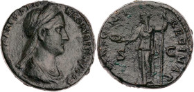 RÖMISCHE KAISERZEIT
Sabina, Gemahlin des Hadrianus, 117-138 n. Chr. AE-As 133-135 n. Chr. Rom Vs.: [SABI]NA AVGVSTA HADRIANI AVG P P, drapierte Büste...