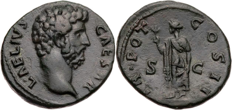 RÖMISCHE KAISERZEIT
Aelius Caesar, 136-138 n. Chr. AE-As 137 n. Chr. Rom Vs.: L...