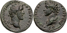 RÖMISCHE KAISERZEIT
Antoninus Pius, 138-161 n. Chr. AE-Dupondius 140 n. Chr. Rom Vs.: ANTONINVS AVG PIVS P P TR P COS III, Kopf des Antoninus Pius mi...