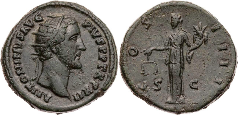 RÖMISCHE KAISERZEIT
Antoninus Pius, 138-161 n. Chr. AE-Dupondius 148/149 n. Chr...