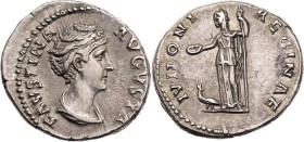 RÖMISCHE KAISERZEIT
Faustina I., Gemahlin des Antoninus Pius, 138-161 n. Chr. AR-Denar 139-141 n. Chr. Rom Vs.: FAVSTINA AVGVSTA, drapierte Büste n. ...
