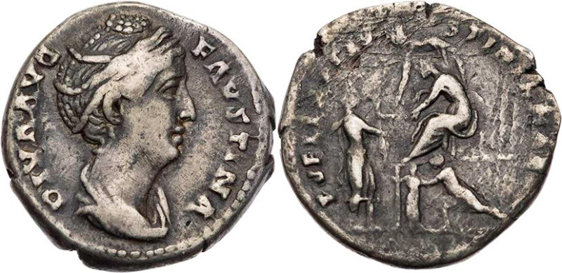 RÖMISCHE KAISERZEIT
Diva Faustina I., gest. 141 n. Chr. AR-Denar 141 n. Chr. Ro...
