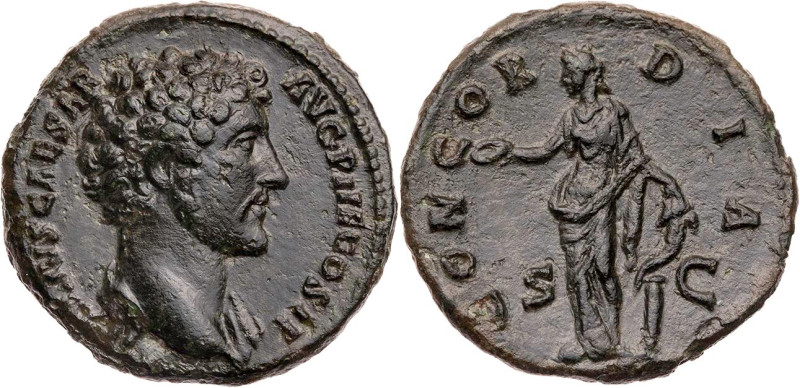 RÖMISCHE KAISERZEIT
Marcus Aurelius Caesar, 139-161 n. Chr. AE-As 145 n. Chr. R...