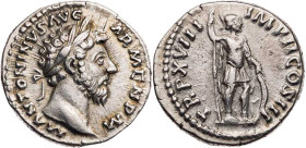 RÖMISCHE KAISERZEIT
Marcus Aurelius, 161-180 n. Chr. AR-Denar 164 n. Chr. Rom Vs.: M ANTONINVS AVG ARMEN P M, Kopf mit Lorbeerkranz n. r., Rs.: TR P ...