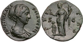 RÖMISCHE KAISERZEIT
Faustina II., Gemahlin des Marcus Aurelius, Augusta, 145-175/6 n. Chr. AE-As 145-146 n. Chr. Rom Vs.: FAVSTINA AVG PII AVG FIL, d...