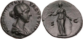 RÖMISCHE KAISERZEIT
Faustina II., Gemahlin des Marcus Aurelius, Augusta, 145-175/6 n. Chr. AE-As 145-146 n. Chr. Rom Vs.: F[AVSTI]NA AVGVS-TA AVG PII...