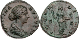 RÖMISCHE KAISERZEIT
Faustina II., Gemahlin des Marcus Aurelius, Augusta, 145-175/6 n. Chr. AE-As 161-164 n. Chr. Rom Vs.: FAVSTINA AVGVSTA, drapierte...
