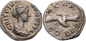 RÖMISCHE KAISERZEIT
Crispina, Gemahlin des Commodus, 177-192 n. Chr. AR-Denar 178-182 n. Chr. Rom Vs.: CRISPINA AVGVSTA, drapierte Büste n. r., Rs.: ...