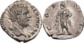 RÖMISCHE KAISERZEIT
Clodius Albinus Caesar, 193-195 n. Chr. AR-Denar 194/195 n. Chr. Rom Vs.: D CLOD SE[PT] ALBIN CAES, Kopf n. r., Rs.: COS II, Aesc...