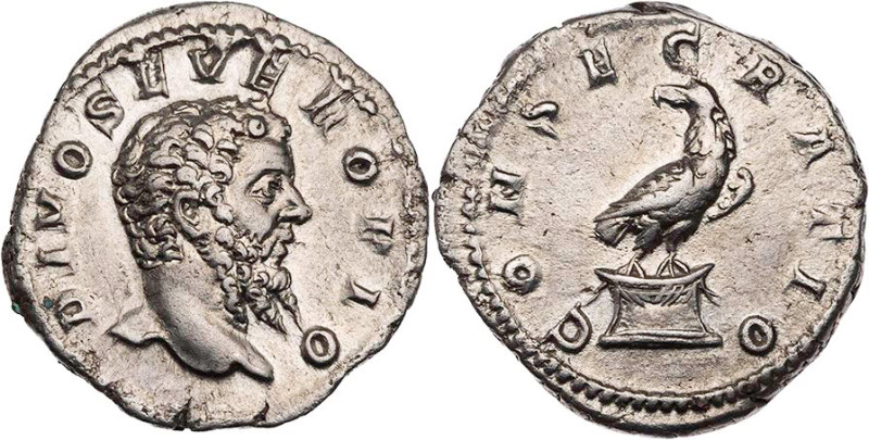 RÖMISCHE KAISERZEIT
Divus Septimius Severus, gest. 211 n. Chr. AR-Denar 211 n. ...