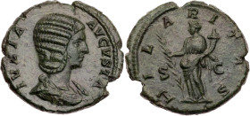 RÖMISCHE KAISERZEIT
Iulia Domna, Gemahlin des Septimius Severus, 193-211 n. Chr. AE-As 198-200 n. Chr. Rom Vs.: IVLIA AVGVSTA, drapierte Büste n. r.,...