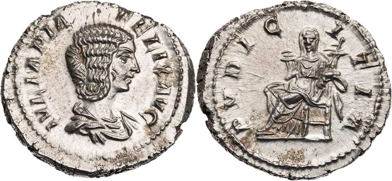 RÖMISCHE KAISERZEIT
Iulia Domna, Mutter des Caracalla, 211-217 n. Chr. AR-Denar...