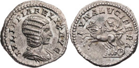 RÖMISCHE KAISERZEIT
Iulia Domna, Mutter des Caracalla, 211-217 n. Chr. AR-Denar 211-215 n. Chr. Rom Vs.: IVLIA PIA FELIX AVG, drapierte Büste n. r., ...
