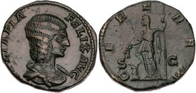RÖMISCHE KAISERZEIT
Iulia Domna, Mutter des Caracalla, 211-217 n. Chr. AE-As 211-215 n. Chr. Rom Vs.: IVLIA PIA FELIX AVG, drapierte Büste n. r., Rs....