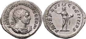 RÖMISCHE KAISERZEIT
Caracalla, 198-217 n. Chr. AR-Antoninian 215 n. Chr. Rom Vs.: ANTONINVS PIVS AVG GERM, gepanzerte und drapierte Büste mit Strahle...