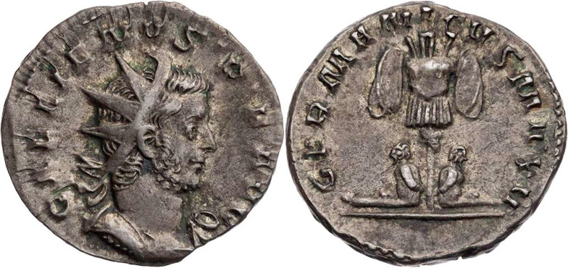 RÖMISCHE KAISERZEIT
Gallienus, 253-268 n. Chr. AR-Antoninian 258 n. Chr. Köln V...