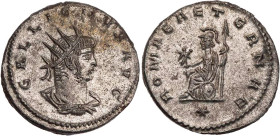 RÖMISCHE KAISERZEIT
Gallienus, 253-268 n. Chr. BI-Antoninian 263-264 n. Chr. Antiochia Vs.: GALLIENVS AVG, gepanzerte und drapierte Büste mit Strahle...