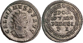 RÖMISCHE KAISERZEIT
Gallienus, 253-268 n. Chr. BI-Antoninian 263-264 n. Chr. Antiochia Vs.: GALLIENVS P F AVG, gepanzerte Büste mit Strahlenkrone n. ...