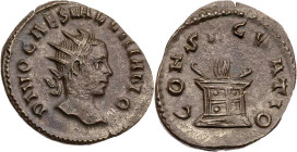 RÖMISCHE KAISERZEIT
Divus Valerianus II. Caesar, gest. 258 n. Chr. BI-Antoninian 258 n. Chr. Rom Vs.: DIVO CAES VALERIANO, Kopf mit Strahlenkrone n. ...