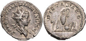 RÖMISCHE KAISERZEIT
Saloninus Caesar, 258-260 n. Chr. AR-Antoninian 258-259 n. Chr. Köln Vs.: SALON VALERIANVS CAES, drapierte Büste mit Strahlenkron...