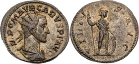 RÖMISCHE KAISERZEIT
Carus, 282-283 n. Chr. BI-Antoninian 1. Emission, September 282 n. Chr. Lugdunum Vs.: IMP C M AVR CARVS P F AVG, gepanzerte und d...