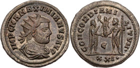 RÖMISCHE KAISERZEIT
Maximianus Herculius, 286-310 n. Chr. BI-Antoninian um 293 n. Chr. Cyzicus, 5. Offizin Vs.: IMP C M A MAXIMIANVS AVG, gepanzerte ...