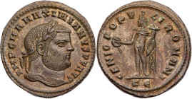 RÖMISCHE KAISERZEIT
Maximianus Herculius, 286-310 n. Chr. AE-Follis 295-296 n. Chr. Cyzicus, 5. Offizin Vs.: IMP C M A MAXIMIANVS P F AVG, Kopf mit L...