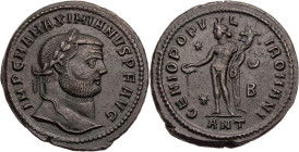 RÖMISCHE KAISERZEIT
Maximianus Herculius, 286-310 n. Chr. AE-Follis um 298 n. Chr. Antiochia, 2. Offizin Vs.: IMP C M A MAXIMIANVS P F AVG, Kopf mit ...