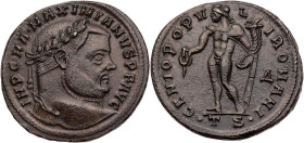 RÖMISCHE KAISERZEIT
Maximianus Herculius, 286-310 n. Chr. AE-Follis 302-303 n. Chr. Thessalonica, 4. Offizin Vs.: IMP C·M A·MAXIMIANVS P F AVG, Kopf ...