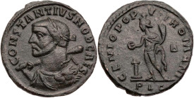 RÖMISCHE KAISERZEIT
Constantius I. Caesar, 293-305 n. Chr. AE-Follis 301-303 n. Chr. Lugdunum, 2. Offizin Vs.: CONSTANTIVS NOB CAES, gepanzerte Büste...