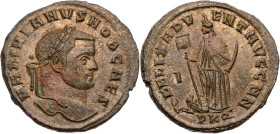 RÖMISCHE KAISERZEIT
Galerius Caesar, 293-305 n. Chr. AE-Follis 297-298 n. Chr. Carthago, 4. Offizin Vs.: MAXIMIANVS NOB CAES, Kopf mit Lorbeerkranz n...