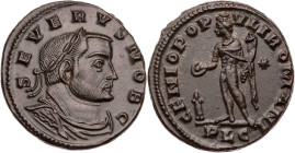 RÖMISCHE KAISERZEIT
Severus II. Caesar, 305-306 n. Chr. AE-Follis Mai 305 - August 306 n. Chr. Lugdunum Vs.: SEVERVS NOB C, gepanzerte und drapierte ...