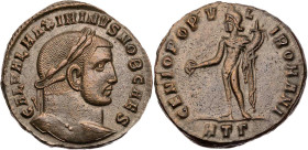 RÖMISCHE KAISERZEIT
Maximinus II. Daia Caesar, 305-309 n. Chr. AE-Follis 305-306 n. Chr. Heraclea, 3. Offizin Vs.: GAL VAL MAXIMINVS NOB CAES, Kopf m...