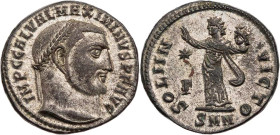 RÖMISCHE KAISERZEIT
Maximinus II. Daia, 310-313 n. Chr. AE-Follis 312 n. Chr. Nicomedia, 3. Offizin Vs.: IMP C GAL VAL MAXIMINVS P F AVG, Kopf mit Lo...