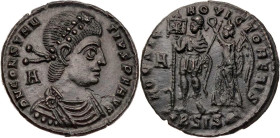 RÖMISCHE KAISERZEIT
Constantius II., 337-361 n. Chr. AE-Maiorina 350 n. Chr. Siscia, 2. Offizin Vs.: D N CONSTAN-TIVS P F AVG, gepanzerte und drapier...