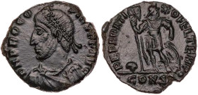 RÖMISCHE KAISERZEIT
Procopius, 365-366 n. Chr. AE-Centenionalis Constantinopolis, 1. Offizin Vs.: D N PROCO-PIVS P F AVG, gepanzerte und drapierte Bü...