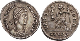 RÖMISCHE KAISERZEIT
Valentinianus II., 375-392 n. Chr. AR-Siliqua 388-392 n. Chr. Lugdunum Vs.: D N VALENTINI-ANVS P F AVG, gepanzerte und drapierte ...