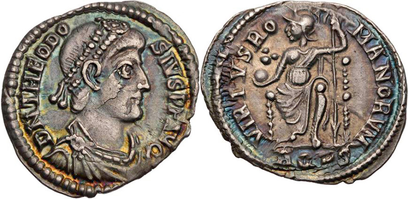 RÖMISCHE KAISERZEIT
Theodosius I., 379-395 n. Chr. AR-Siliqua 379-388 n. Chr. A...