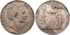BAYERN HERZOGTUM, SEIT 1623 KURFÜRSTENTUM, SEIT 1806 KÖNIGREICH
Ludwig II., 1864-1886. Siegestaler 1871 Stempel v. J. Ries AKS 188; J. 110; Thun 107....