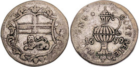 BONN STADT
 Silbernes Ratszeichen 1699 Vs.: Wappen, Rs.: Weinkanne Noss 4; Wuerst 77b. 3.57 g. R ss
ex Morton & Eden, Auktion 116, 2022, Lot 20 (Slg...